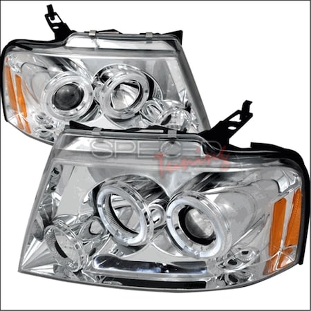 Overtime Halo LED Projector Headlights for 04 to 08 Ford F150, Chrome - 12 x 23 x 28 in. OV126214